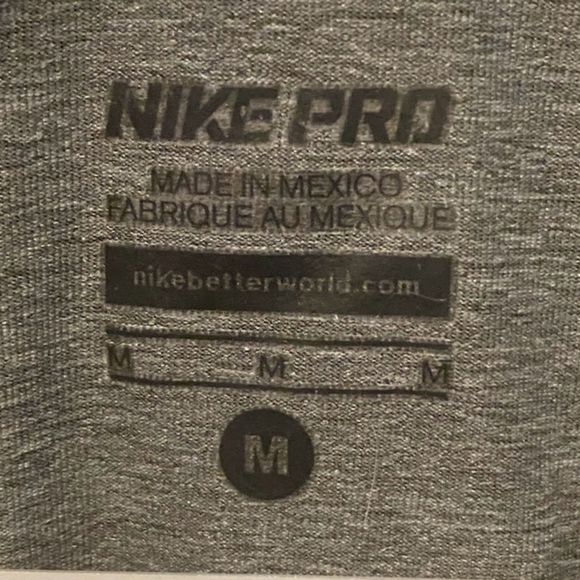 Nike Pro Women's Fitted Gray Dri Fit V Neck Short Sleeve Shirt M - Picture 2 of 5